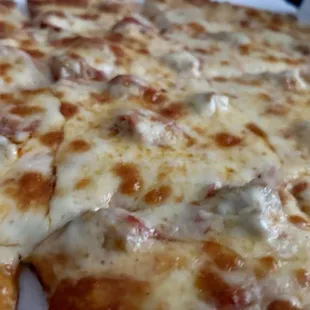 Sausage and pepperoni, pizza, thin crust