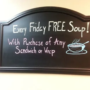 Sarah's has a Friday soup special too!