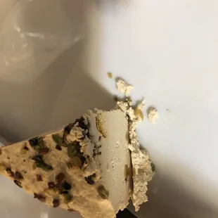 piece of pistachio halavah notice all the nuts