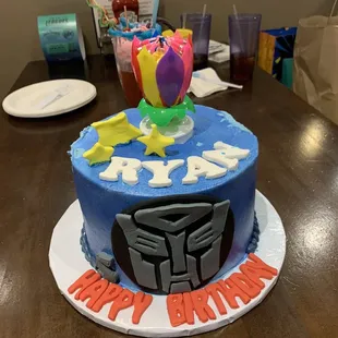 Transformer birthday cake
