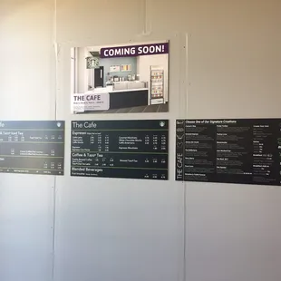 The Cafe menu and look display that's coming soon