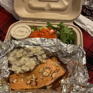 Honey Almond Salmon Takeout