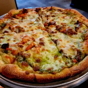 Pesto, peppers and sausage