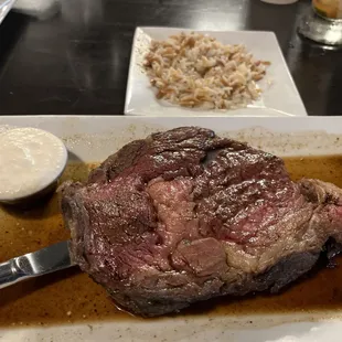 prime rib with rice pilaf
