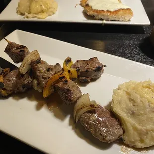 Beef Kabobs and Rustic Potatoes