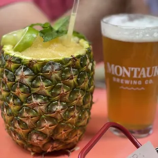 Frozen Passion Fruit Caipirinha and house IPA!