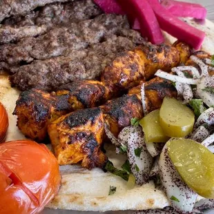 Kefta kebab and chicken kebab