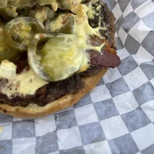 View of fresh made parties a d generous portion of the fixings.