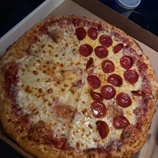 a pepperoni pizza