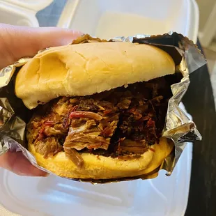 a pulled pork sandwich