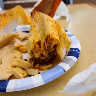 The chicken is much fatter and just as disappointing as the beef. No meat. 2 small stripes of chicken. See more pics