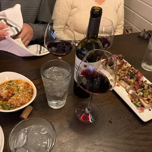 Meatballs and bruschetta