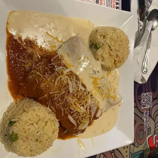 Louisiana seafood enchiladas double rice