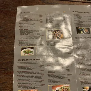 the menu