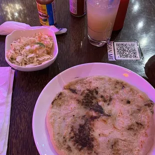 Pupusa loca (Crazy pupusa) Bigger than regular pupusa with differents flavors in it