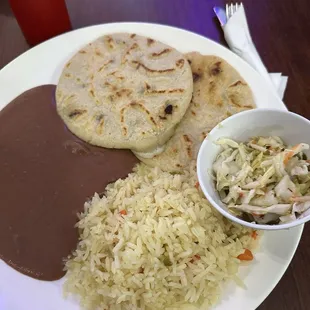 Pupusa Pupusa with Beans &amp; Rice Combo