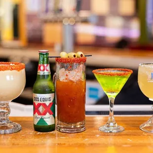 a variety of drinks