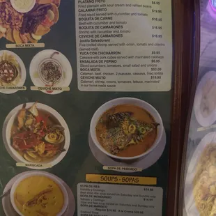 a variety of food items