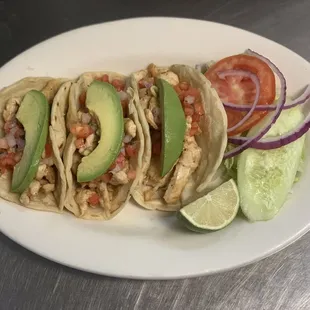 Tacos al carbon de pollo