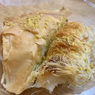 Filled pastries with a drizzle of simple syrup.