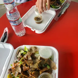 Ordered the greek salad with Gyros, DELICIOUS! MUST TRY!