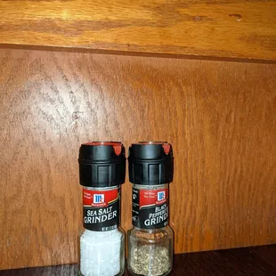 Granulated salt and pepper