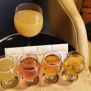 Mimosa and cider flight