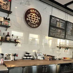 a bar with a variety of liquors