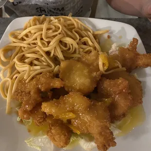 Orange Chicken with a few pieces already eaten