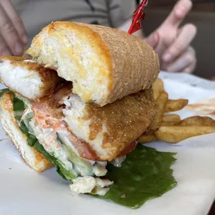 a sandwich and french fries