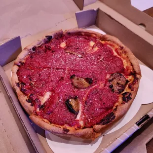 a pizza in a box