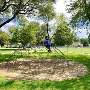 There is also a playground but it's really for older kids. If your kid can take a skinned knee, they can play here.