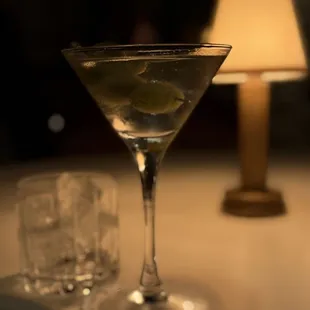 Perfect Martini with rocks on the side