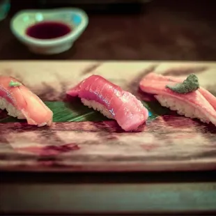 Step 2 Omakase Sunazuri, Zuke King Salmon, Kani Miso w/crab butter