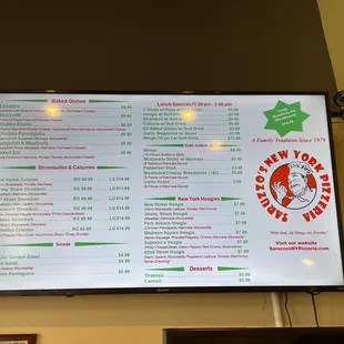 the menu