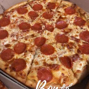 Large Pepperoni pizza