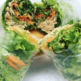 Chicken summer rolls with yum yum sauce