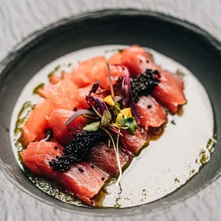 a close up of a plate of food