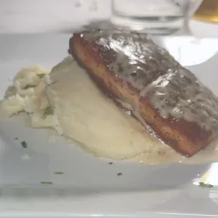 Salmon and mashed potatoes