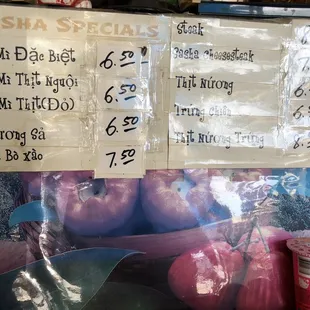 prices of fresh fruits and vegetables