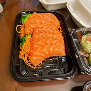 4 orders of Salmon Sashimi