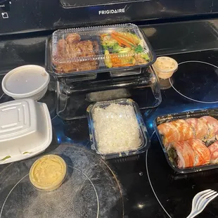 Hibachi steak meal, with soup, rice, salad, and I requested extra sauce and dressing