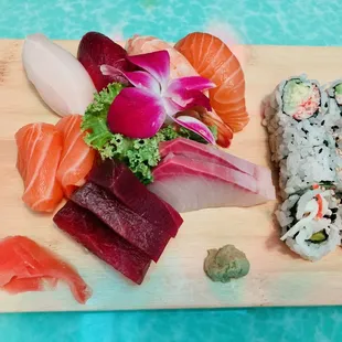 a variety of sashimi sushi
