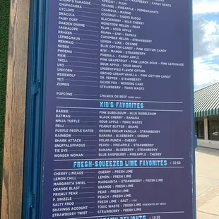 menu