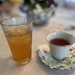 Cold or Hot teas. Black, green, or herbal.