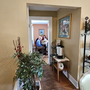 Looking down the hall to another room