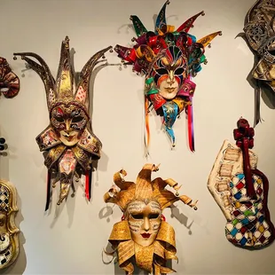 Masks as a wall decoration.