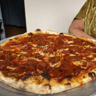 pepperoni pizza and we added the burnt honey!