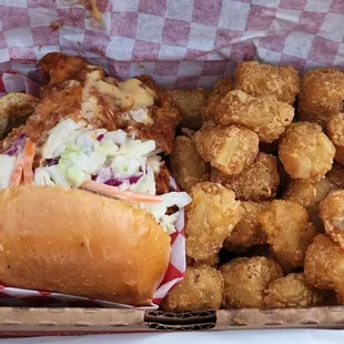 Sando with tots. Pretty damn good.