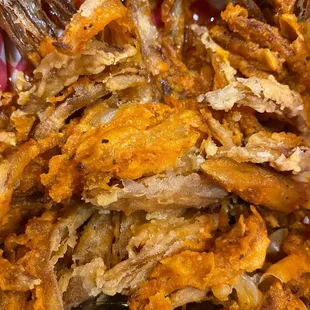 Fried onion with Buffalo sauce